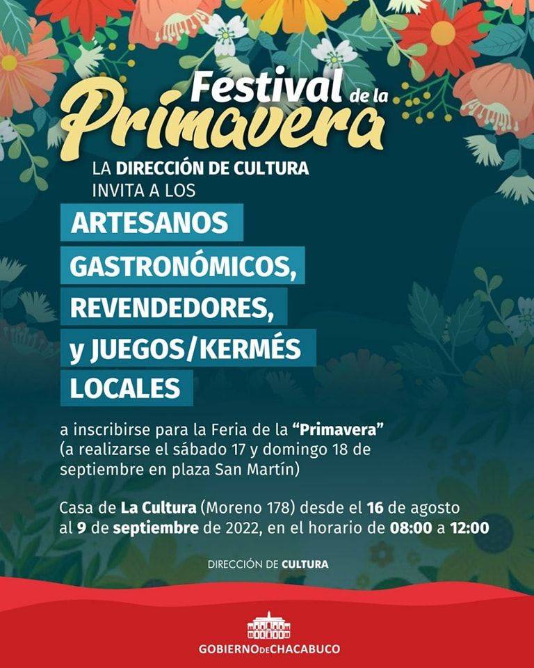 Convocatoria para el “Festival de la Primavera” | Chacabuco en Red